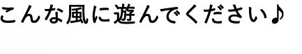 こんな風に遊んでください