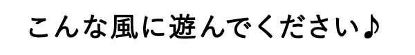 こんな風に遊んでください♪